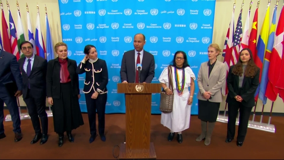 Joint Stakeout by signatories of the Shared Commitments on Women, Peace and Security on Syria - Security Council Media Stakeout