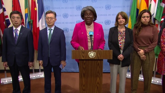 Joint Statement delivered by Linda Thomas-Greenfield (USA) on Non-proliferation (Democratic People's Republic of Korea) - Security Council Media Stakeout