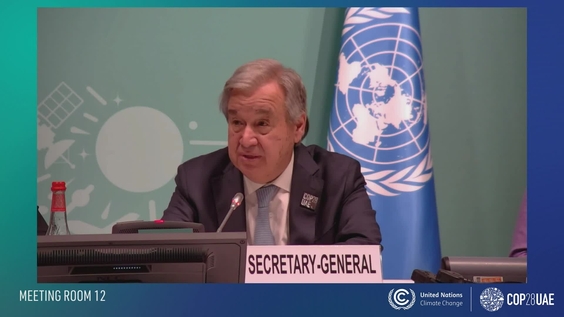 António Guterres (UN Secretary-General) at the roundtable on the report of the High-Level Expert Group on Net Zero | COP28, UN Climate Change Conference