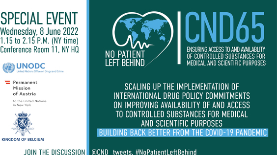 Scaling Up the Implementation of International Drug Policy Commitments on Improving Availability of and Access to Controlled Substances for Medical and Scientific Purposes – Building Back Better from the COVID-19 Pandemic