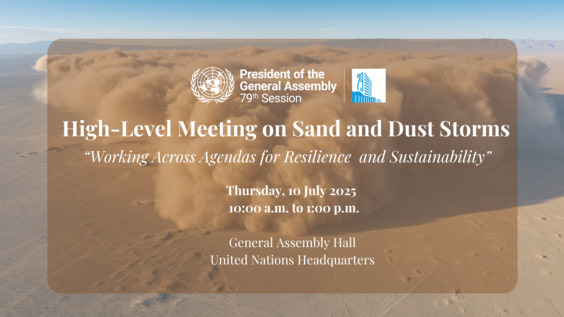 High-level meeting on sand and dust storms on the theme "Working across agendas for resilience and sustainability"
