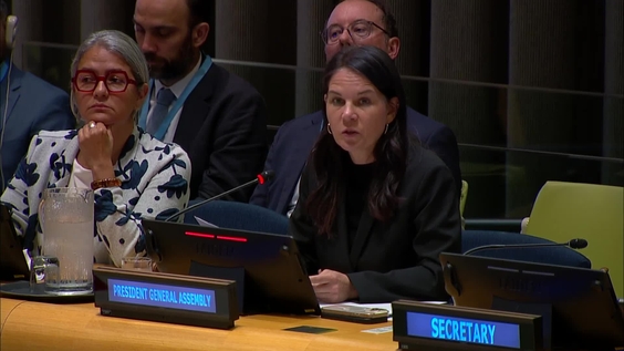 Annalena Baerbock (General Assembly President) at the Informal meeting of the plenary to hear a briefing by the Independent Institution on Missing Persons in the Syrian Arab Republic - General Assembly, 80th session