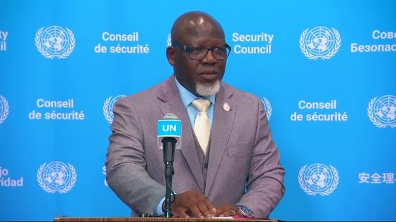Zénon Mukongo Ngay (Democratic Republic of the Congo/Security Council President) on the election of the next Secretary-General - Security Council Media Stakeout