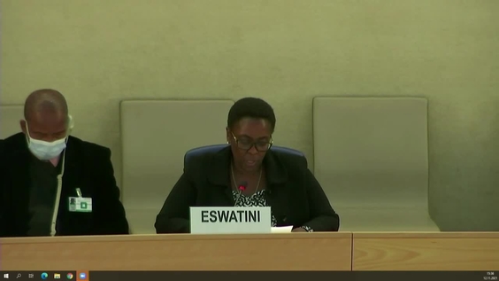 Eswatini UPR Adoption - 39th Session of Universal Periodic Review