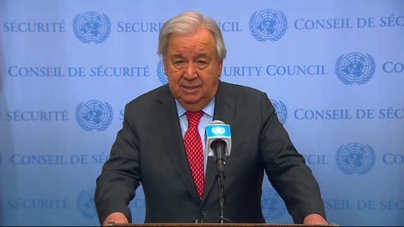 Media Stakeout - UN Secretary-General António Guterres on the climate crisis