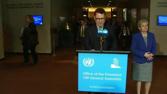 Candidate for Next UN Secretary-General Briefs Press