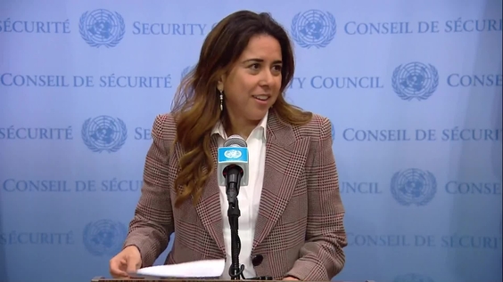 Lana Zaki Nusseibeh (UAE, SC President) on Sudan - Security Council Media Stakeout