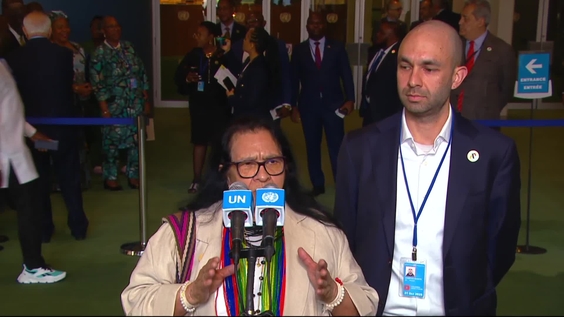 Leonor Zalabata (Colombia) tras las elecciones de los cinco nuevos miembros no permanentes del Consejo de Seguridad de las Naciones Unidas para el período 2026-2027 - Encuentro con la prensa