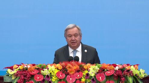 Antonio Guterres (UN Secretary-General) at the Opening Ceremony - Belt and Road Initiative Forum (Beijing, China)