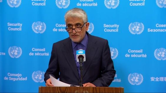 Amir Saeid Iravani (Iran) on the situation in the Middle East - Security Council Media Stakeout