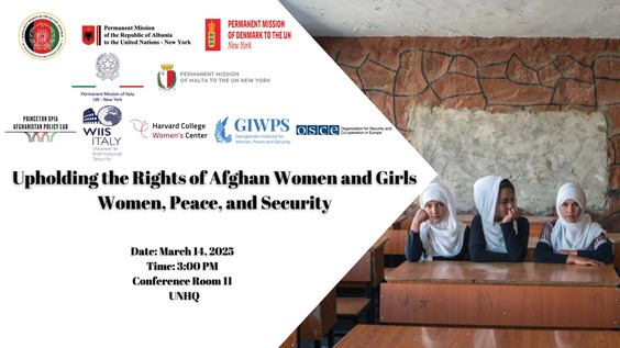 Upholding the Rights of Afghan Women and Girls Women, Peace, and Security (CSW69 Side Event)