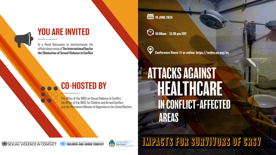 Attacks against healthcare in conflict-affected areas: impacts for survivors of conflict-related sexual violence - International Day for the Elimination of Sexual Violence in Conflict 2024