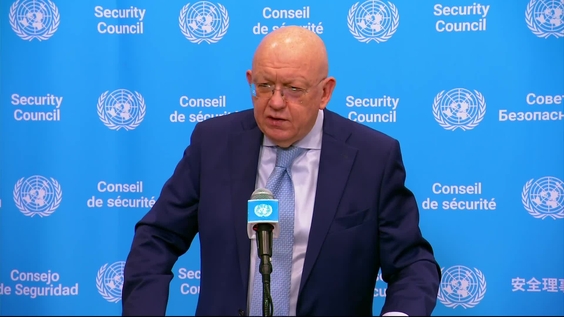 Vasily Nebenzya (Russian Federation) on the situation in Ukraine - Security Council Media Stakeout