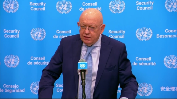 Vasily Nebenzya (Russian Federation) on the situation in Ukraine - Security Council Media Stakeout