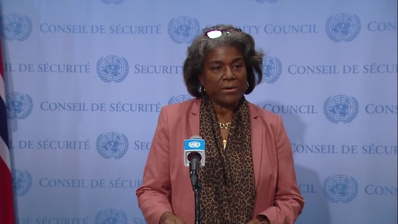 Linda Thomas-Greenfield (USA) on Ukraine- Security Council Media Stakeout