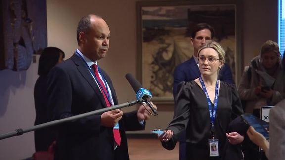 James Kariuki (UK) on Syria/Türkiye humanitarian situation - Security Council Media Stakeout
