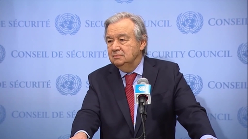 UN Secretary-General António Guterres on the situation in Ukraine - Security Council Media Stakeout