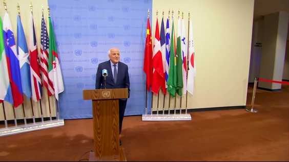 Riyad Mansour (Palestine) on Security Council meeting on Palestine - Security Council Media Stakeout