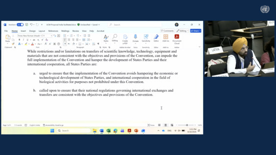 4th Meeting, 9th Session of the Working Group on the Strengthening of the BWC