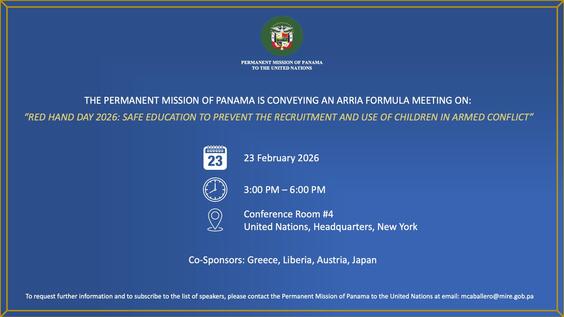 Arria formula meeting: Safe Education to Prevent the Recruitment and Use of Children in Armed Conflict