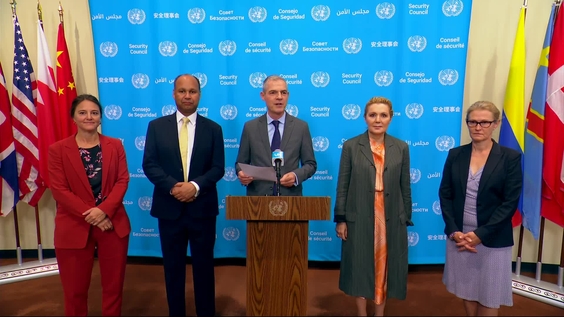 Jérôme Bonnafont (France) on behalf of E5 members on the Middle East - Joint Security Council Media Stakeout