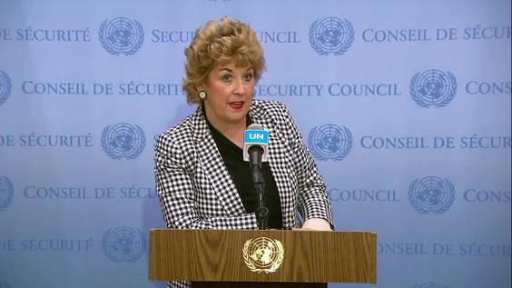 Geraldine Byrne Nason (Ireland) on the protection of journalists - Security Council Media Stakeout