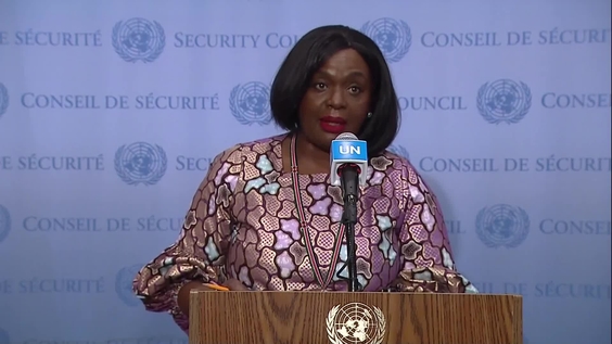 Raychelle Omamo (Kenya, SC President) on Women and Peace and Security- Security Council Media Stakeout