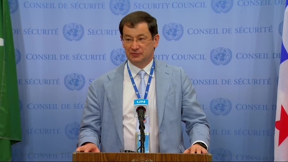 Dmitry Polyanskiy (Chargé d'Affaires of the Russian Federation to the United Nations) on the situation on threats to international peace and security (Nord Stream)- Security Council Media Stakeout
