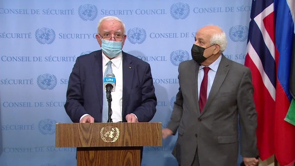 Riyad al-Maliki (Palestine) on the situation in the Middle East - Security Council Media Stakeout