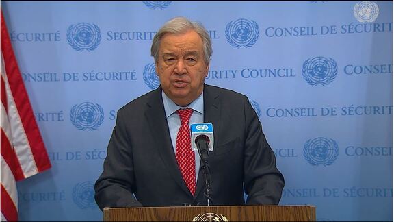 António Guterres (Secretary-General) on Israel-Hamas ceasefire agreement - Security Council Media Stakeout