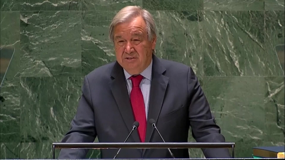 António Guterres (UN Secretary-General) at the General Assembly: 103rd plenary meeting (Closing of the 76th session)