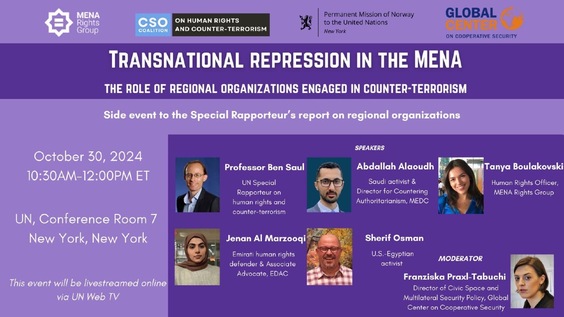 Transnational Repression in the MENA Region: The Role of Regional Organizations Engaged in Counter-Terrorism