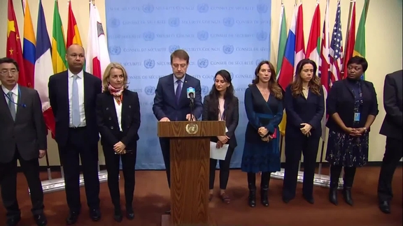 Ferit Hoxha (Albania) Joint Statement on Women, Peace and Security in Afghanistan - Security Council Media Stakeout