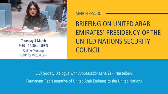 Civil Society Dialogue with UN Security Council President Lana Nusseibeh (United Arab Emirates)