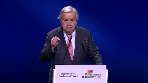 António Guterres (UN Secretary-General)  at the International Business Forum Opening - 4th International Conference on Financing for Development FFD4 (Sevilla, Spain)