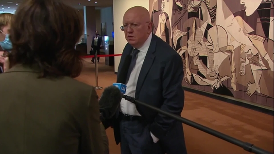 Vassily Nebenzia (Russia) on Ukraine -  Security Council Media Stakeout
