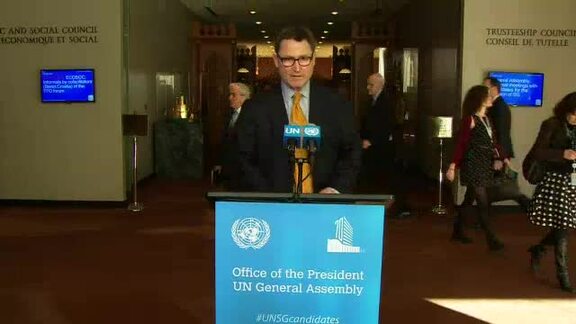 Candidate for Next UN Secretary-General Briefs Press