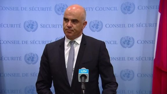 Alain Berset (Switzerland) on the Protection of Civilians in Armed Conflict - Security Council Media Stakeout