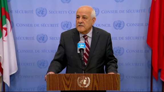 Riyad Mansour (Palestine) on Palestine - Security Council Media Stakeout