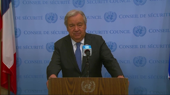 António Guterres (UN Secretary-General) on the humanitarian situation in Gaza - Media Stakeout