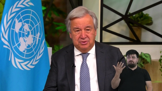 António Guterres (Secretario General) durante la Apertura de alto nivel del Día Mundial de las Ciudades 2023