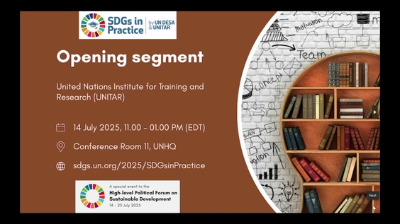 SDGs in Learning, Training and Practice -  Opening Segment