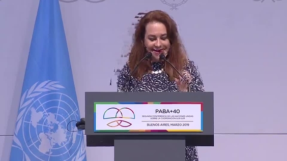 María Fernanda Espinosa (President of the General Assembly) at the Closing of the UN Conference on South-South Cooperation