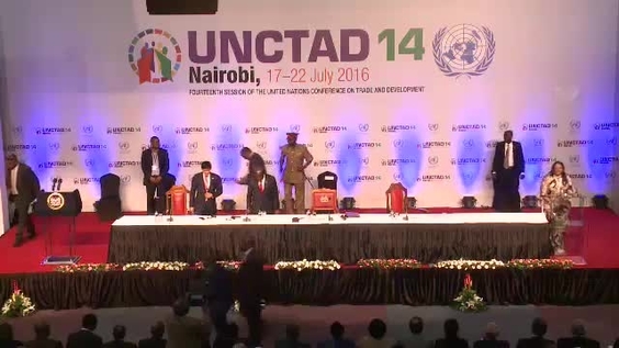 Uhuru Mwigai (Kenya), closing ceremony of UNCTAD 14