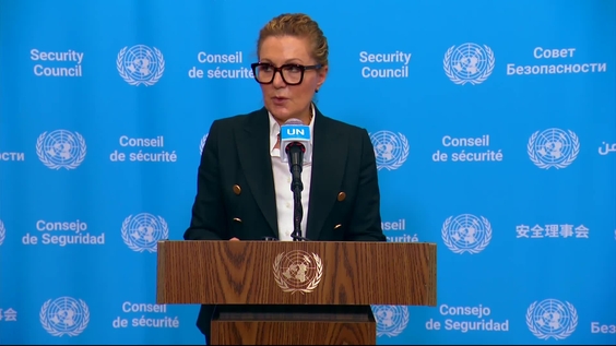 Aglaia Balta (Greece/Security Council President) on the UNSC Straw Poll process - Security Council Media Stakeout