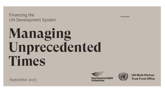 Briefing on Financing the UN Development System: Managing unprecedented times