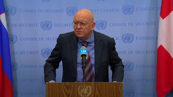 Vassily Nebenzia (Russia) on the situation in the Middle East - Security Council Media Stakeout