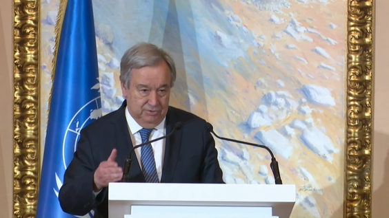 António Guterres (UN Secretary-General) on Afghanistan (Live from Doha, Qatar) - Media Stakeout