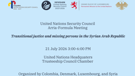 Transitional Justice and missing persons in Syria - Security Council, Arria Formula Meeting