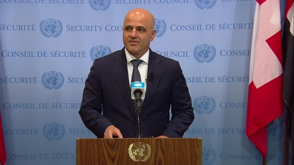 Dimitar Kovachevski (North Macedonia) on the Situation in the Country - Security Council Media Stakeout